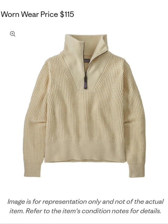 Patagonia Sweaters - Patagonia Dyno White Recycled Wool-Blend 1/4-Zip Sweater Size M
